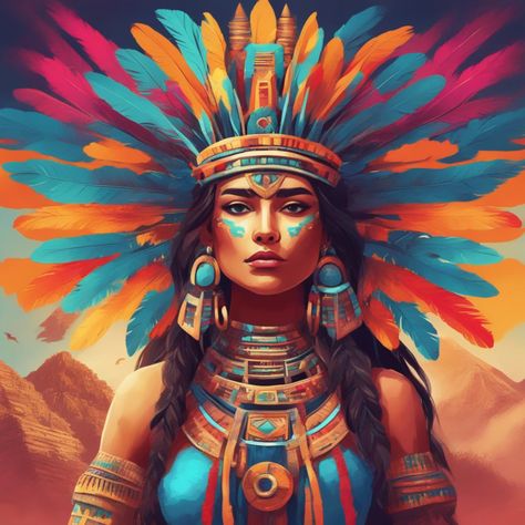 Aztec Queen, Aztec Civilization, Jungle Adventure, Image Collection, Digital Image, Beautiful Images, Digital Artwork, Art Girl, Png Images