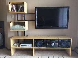 Floating TV Stand: 7 Steps (with Pictures) Creative Tv Stand, Media Console Diy, Homemade Tv Stand, Diy Tv Stand Ideas, Entertainment Center Diy, Custom Tv Stand, Weekend Home Projects, Tv Stand Modern Design, Console Diy