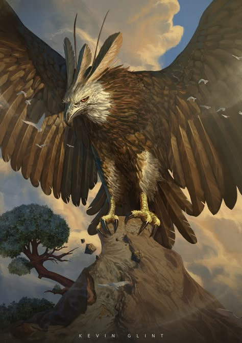 Giant Eagle Art, Eagle Fantasy Art, Magical Creatures Mythology, Bird Creature, Ancient Greek City, Dnd World, Greek City, World Animals, Big Birds