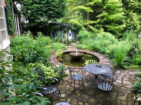 Flamingo Habitat, Long Garden, Garden Escape, Garden Water Feature, Water Features In The Garden, Patio Interior, Garden Pond, French Garden, Water Feature