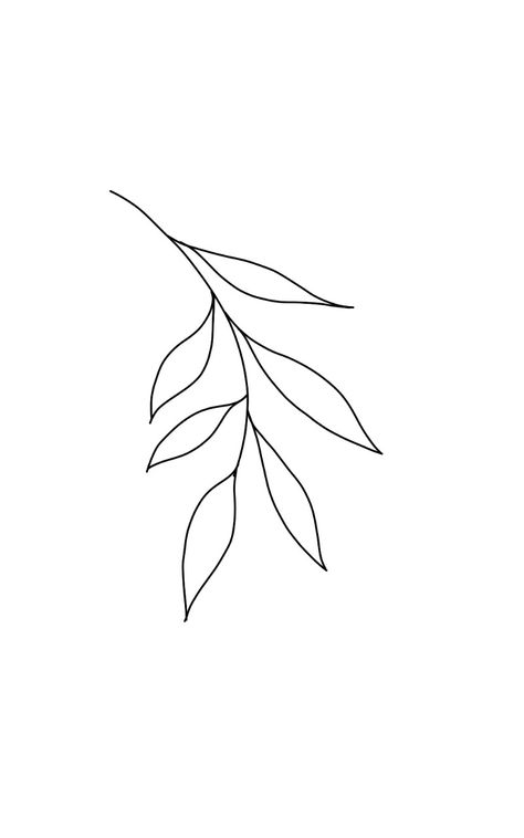 Melanie Tattoo, Flat Florals, Leaf Line Art, Leaves Sketch, Vine Tattoo, Vine Tattoos, Single Line Drawing, Simple Leaf, Leaf Illustration