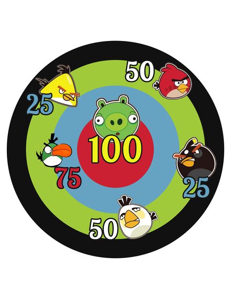 Angry Birds Bullseye Target Printable - Save, print, tape, play! We use a mini bean bag for fun. Archery For Kids, Target Printable, Archery Targets, Animal Pictures For Kids, Bullseye Target, Archery Target, Free Adult Coloring Pages, Creative Games, Bird Crafts