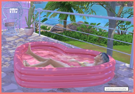 Heart shaped Kiddie pool (early access) | Patreon Sims 4 Content, Sims 4 Male Clothes, Sims 4 Cc Makeup, Jem And The Holograms, Kiddie Pool, Sims 4 Cc Furniture, Kid Pool, Sims 4 Build, Sims 4 Game