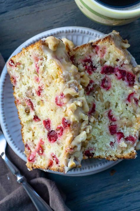 Cranberry Orange Walnut Bread with Orange Walnut Glaze | Foodtasia Tasty Bread Recipe, Cranberry Bread, Roasted Walnuts, Walnut Bread, Cranberry Recipes, Cranberry Orange, Delicious Bread, Fresh Cranberries, Dessert Bread