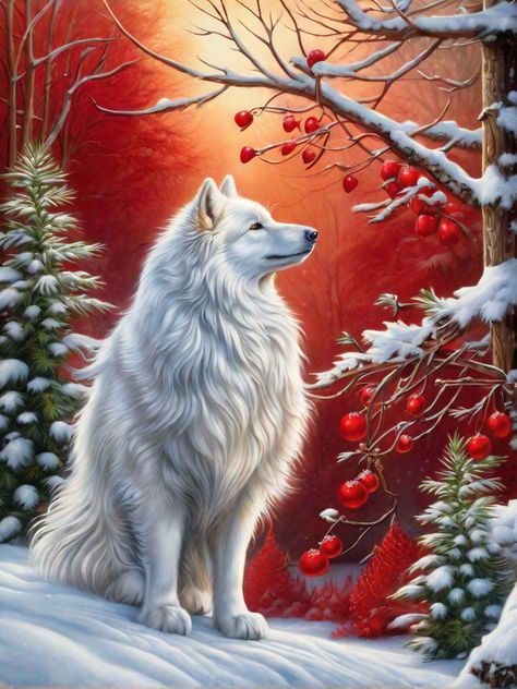 Wolf Christmas Wallpaper, Christmas Wolf Wallpaper, Christmas Wolves, Wolf With Red Eyes, Christmas Wolf, Wolf Christmas, Native Wolf, Blue Sky Wallpaper, Native American Children