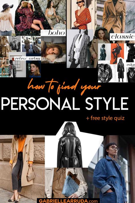 Develop your personal style and find your fashion voice. Personal style quiz included with a step by step fashion guide to find your fashion sense and develop a uniquely you look. How to hone your style, and how to develop your personal style tips. Plus find your style quiz. How To Find Your Aesthetic, Personal Style Quiz, Fashion Styles Types, Personal Style Types, Find Your Personal Style, Find Your Aesthetic, Style Rut, Celebrity Style Icons, Fashion Vocabulary