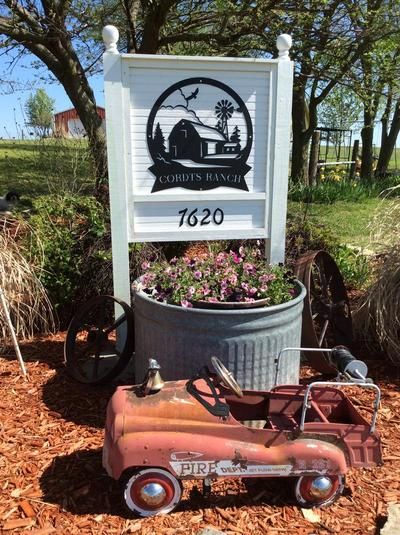 Calling All Farmers! Our Farmhouse Monogram is Perfect for Your Home! - RealSteel Center Farm Signs Entrance, Farmhouse Monogram, Metal Farm Sign, Farm Entrance, Driveway Entrance, Family Room Walls, Ranch Decor, Unique Farmhouse, Farm Signs