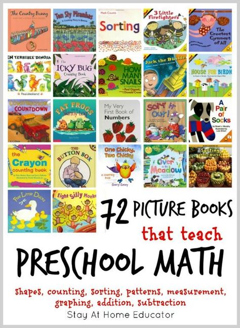 Preschool Math Printables, Math Picture Books, Counting Collections, Books For Kindergarten, Math Pictures, Picture Books For Kids, Pre K Math, Math Apps, Teach Preschool