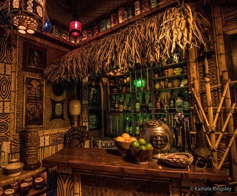 Oasis Room, Bar Area Design, Boho Restaurant, Home Tiki Bar, Tiki Lights, Minecraft Interior, Bar Shed, Backyard Adventure, Bar Ceilings