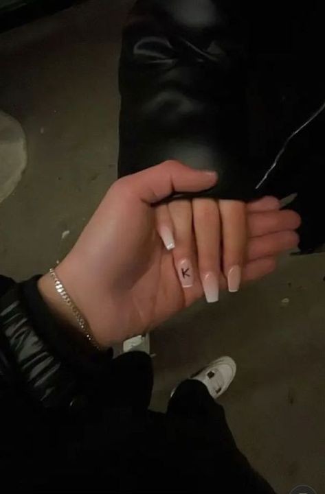 Nails With Initial – Cute Acrylic Nail Ideas For Every Season - davidreed.co Nails With Initials, Classy Acrylic Nails, White Nail, Acrylic Nails Coffin Short, Short Acrylic Nails Designs, Nagel Inspo, Pink Acrylic Nails, Fire Nails, Pretty Acrylic Nails