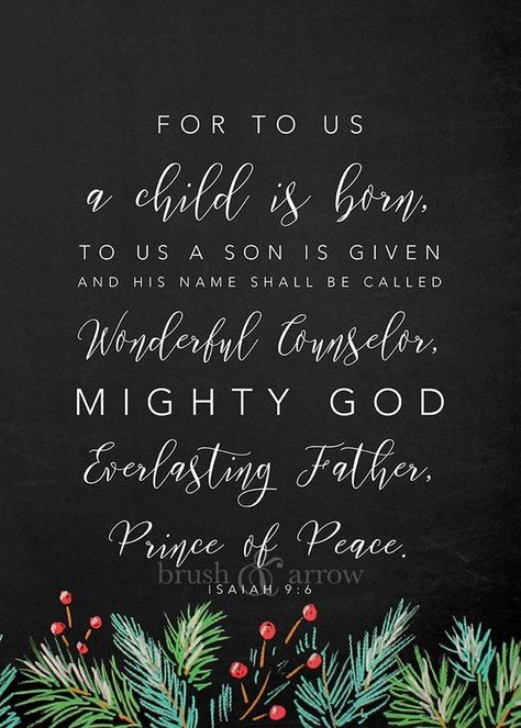 Christmas Bible Quote, Isaiah 9:6, instant digital download Bible Quotes Isaiah, Bible Christmas, Christian Christmas Cards, Christmas Verses, Christmas Card Images, Christmas Scripture, Christmas Bible Verses, Quotes Christmas, Isaiah 9 6