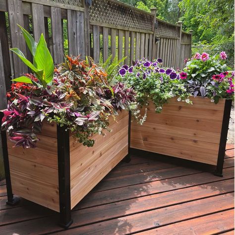 Planter Fence, Elevated Gardening, Raised Garden Planters, Cedar Planters, Garden Planter Boxes, Rustic Traditional, Outdoor Flush Mounts, Ship It, Sustainable Garden