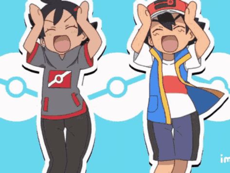 Ash Ketchum X Gou, Ash X Gou, Goh Pokemon, Pokémon Journeys, Zoroark Pokemon, Doremon Cartoon, Pokemon People, Pokemon Gif, Pokemon Manga