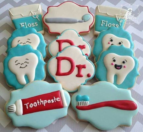 Dentist Cookies, Dental Cake, Dentist Cake, Medical Cookies, Nurse Cookies, Medical Theme, Themed Cookies, Cookie Bouquet, Dental School