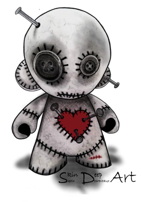 Vodo Doll Drawings, Voo Doo Doll Drawing, Voodoo Doll Art Drawing, Creepy Cute Art Drawing, Voodoo Doll Tattoo Creepy, Voodoo Doll Sketch, Vodo Dolls, Voodoo Doll Drawing, Voodoo Bear