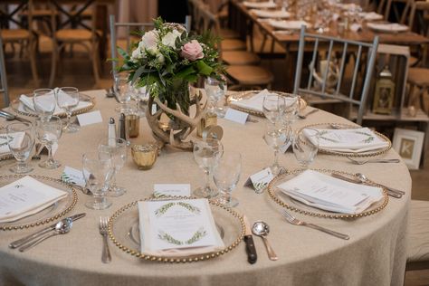 Antler Table Decor, Blush And Navy Wedding, Floral Centrepieces, Candlelit Reception, Debut Ideas, Niagara Wedding, Bridal Business, Wedding Table Linens, Green Wedding Colors