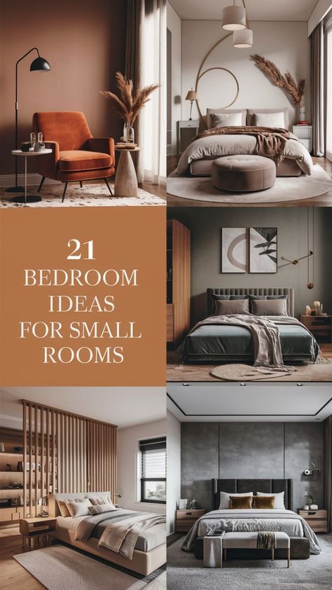 Queen Beds In Small Room, Cozy Small Bedroom Aesthetic, Contemporary Small Bedroom, Small Bedroom Designs For Couples, Small Bedroom Decor Ideas For Women, Bedroom Ideas For Couples Cozy, Bedroom Ideas For Small Rooms Women, Bedroom Designs For Couples, Small Bedroom Ideas For Couples