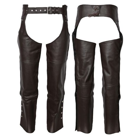 PRICES MAY VARY. 🏍️ Leather Chaps: 30-48 Inches Waist, Black & Brown Color, 2 External Pockets for Storage, Waist Belt for Adjustments, Top Quality Snap Buttons & Rivets, 100% Genuine Qualified Leather Chaps for Men Women with Replacement Warranty. 🏍️ All Season Leather Chaps: Leather is a natural insulator, which regulates body temperature in cold or hot weather. They can help keep you warm in cold weather and cool in hot weather and grain pattern gives you a unique, rugged appearance. 🏍️ Soft & Supple Motorcycle Chaps: The most durable leather that can last longer & withstand a great deal of wear & tear. Cowhide leather is soft and supple, comfortable against the skin with a classic, stylish look, and natural texture. 🏍️ Leather Motorcycle Riding Pants for Men and Women: Leather is a Chaps For Women, Motorcycle Riding Pants, Cowboy Chaps, Motorcycle Chaps, Leather Chaps, The Longest Ride, Motorcycle Pants, Black Cowboy, Riding Pants