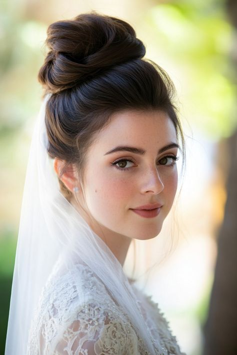 These 35+ high bun bridal hairstyles are everything you’ve been dreaming of! From loose, wispy designs to polished, sleek styles, these buns are as versatile as they are beautiful. Say “I do” in a hairstyle that feels uniquely you. See the full collection now! #romantichair #weddingideas #bridallooks High Bun Bridal, Bun Bridal Hairstyles, Hairstyles For Brides, High Bun Hairstyles, Pearl Comb, Beautiful Bridal Hair, A Hairstyle, Vintage Hair Combs, Bridal Hair Updo