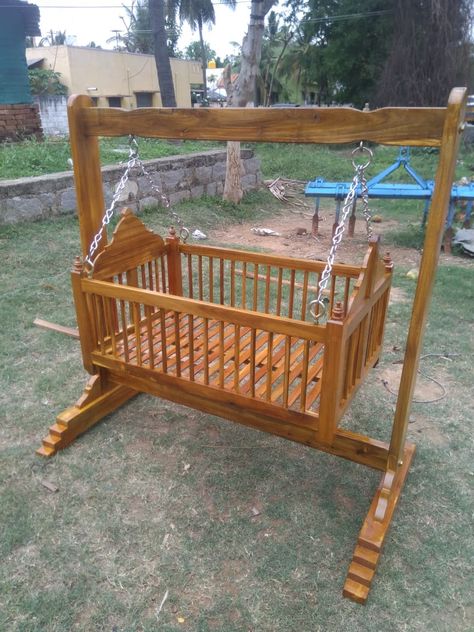 Baby Jhula, Wooden Jhula, Babies Images, Folding Table Diy, Baby Cradles, Wooden Baby Crib, Cradle Decoration, Furniture Design Table, Wooden Cradle