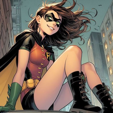 Female Robin Costume, Female Spiderman, Female Dc Characters, Robin Girl, Robin Outfit, Female Robin, Superhero Costumes Female, Batgirl Art, Dc Batgirl