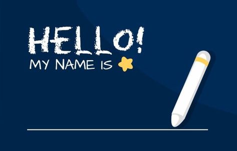 Navy Blue Hello My Name Is label Name Tag Templates, Name Tag Design, Tag Templates, Brand Kit, Life Of The Party, Printable Tags, Label Templates, Hello My Name Is, Id Tag