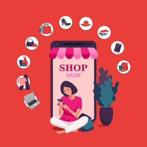 Online Shopping Images, Images Emoji, Shopping Pictures, Logo Online Shop, Emprendimiento Ideas, Shopping Online Logo, Mobile App Templates, Illustration Flat, Beautiful Logos Design