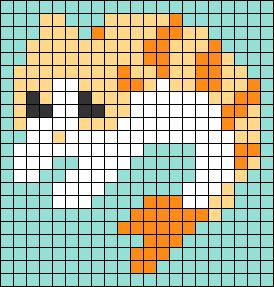 Alpha pattern #123096 | BraceletBook Perler Animals, Cat Pixel Art, Perler Pattern, Small Pixel Art, Orange Cat Perler Beads, Calico Cat Pixel Art, Alpha Pattern Crochet, Cat Alpha Pattern, Cat Pixel Grid Crochet