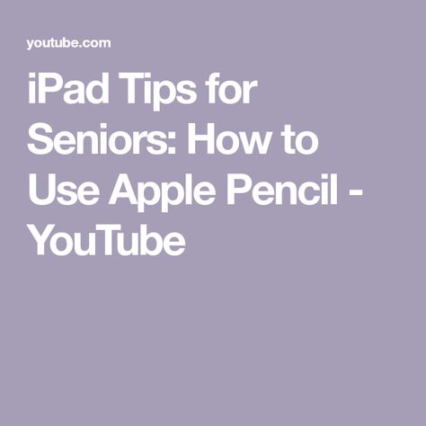 iPad Tips for Seniors: How to Use Apple Pencil - YouTube Apple Pencil Apps, Ipad Pro Tips, Ipad Tools, Apple Pencil Ipad, Pencil Apple, Ipad Features, Iphone Information, Ipad Computer, Apple Notes