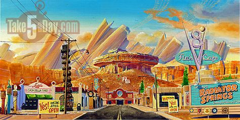 Radiator Springs Aesthetic, Sofa 2023, Cars Radiator Springs, Croquis Disney, Pixar Party, Disney Cars Wallpaper, Painted Radiator, Disney Cars Party, Radiator Springs