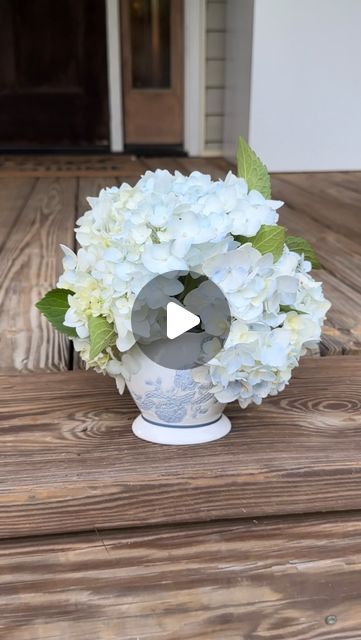 Christine & Shannon  - North Georgia Antique Booth on Instagram: "We can’t get enough of this idea! ���💙

Recently, I needed a low vase for my hydrangeas so that we could still see over them on the coffee table. This pretty vintage inspired toothbrush holder was the perfect vessel for them. 
Did you see the reel we posted a few weeks ago using this idea? 
Who has tried it??
Let us know! 

#repurposed #vintageisbetter #hydrangeas #shopyourhouse #upcycle #flowerfrog" Low Vase, Flower Frogs, Antique Booth, Coffee Instagram, Repurposed Items, Diy Recycle, Flower Frog, North Georgia, Antique Decor