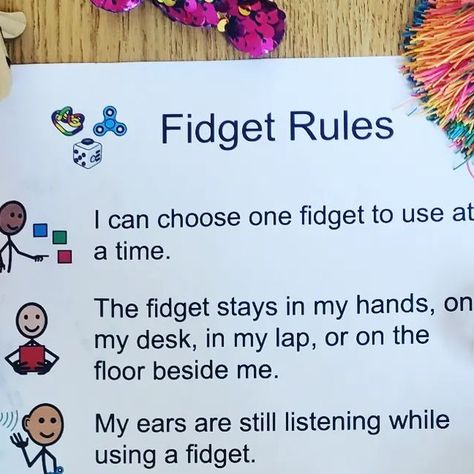 McAlister on Instagram: "Didn't like any of the fidget rules or expectations I found online so I made my own 🤷🏼‍♀️ Some of my least favorite and most perplexing rules that I saw while searching, and how I would replace them: . "Look at the teacher, not at the fidget."--> Look wherever you need to remain engaged in the lesson. . "Using a fidget is a privledge." -->Using tools to support your learning is a right. . "Fidgets should not make noise." -->Fidgets should be quiet enough that they do n Fidget Ideas For Classroom, How To Use Fidgets In The Classroom, Fidget Rules, Fidget Ideas, Ideas For Classroom, Be Quiet, Classroom Rules, Least Favorite, Fidget Toy