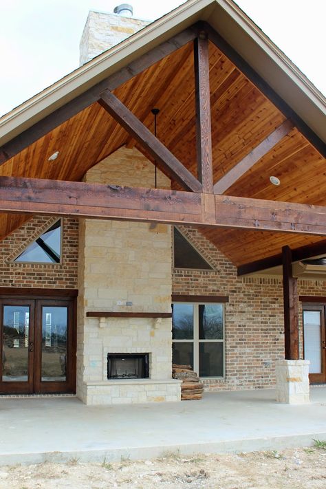 Wooden Carport Attached To House, Living Pool, Dwelling Place, Pole Barns, Texas Country, Pine Island, Farmhouse Remodel, Casas Coloniales, Barn Style House