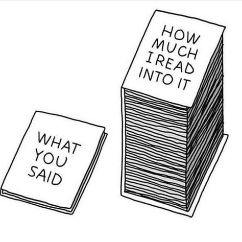 A Safe Place Inside Your Head on Instagram: “Who else does this? We can’t be the only one.  〰️  We all have a tendency to read too much into things, especially when it comes to…” Dating Memes, Intj, Pretty Quotes, How To Be Outgoing, True Quotes, Funny Quotes, How Are You Feeling, Mindfulness, Things To Come