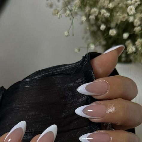 Sonia Sanchez | 818 GelX Artist on Instagram: "HAPPY FRIDAY🤩 …I can do frenchies all year round🥰✨ . .  Bookings via link in bio Located: 818 San Fernando Valley  Après Gelx Certified & Licensed Nail Technician . . Products used: @shopriyaproducts 112 base @nailedbycleo 20mm liner brush @kupainc Glossy top coat @apresnailofficial almond medium White French manicure gel . . #klawsbysonia #apres #apresgelx #gelxnails #gelx #apresnailofficial #gelxinspo #apresambassador #naildesigns #gelxdesigns #frenchtips #gelxnaildesign #nailinspo #abstractnails #classynails #reflectiveglitternails #nailtech #losangeles #818valley #818nailtech #sanfernandovalley #sfvnails #818nails" Gel Extensions French Tip, Apres Gel X Nails, Sonia Sanchez, White French Manicure, French Manicure Gel, Gel French Manicure, Manicure Gel, Liner Brush, Gel Extensions