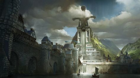 ArtStation - Camelot , Jonny Mustapha Sky Castle, Image Painting, Artist Websites, Great Britain, See It, Statue Of Liberty, Concept Art, Take A, Castle