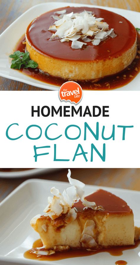 Coconut Flan – The Travel Bite Coconut Flan Recipe, Flan Recipes, Flan Dessert, Coconut Flan, Flan Cake, Drinks Summer, Puerto Rico Food, Boricua Recipes, Flan Recipe