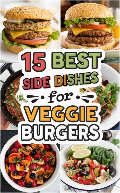 🌱🍔 Take your veggie burger game to the next level with these amazing side dish suggestions! #veganfood #plantbased #foodgoals Veggie Burger Sides, Healthy Sides To Go With Burgers, Healthy Burger Sides, Chipotle Burger Recipe, Jalapeno Burger Recipe, Sides For Burgers, Vegan Beet Burger, Quinoa Burger Recipe, Tempeh Burger