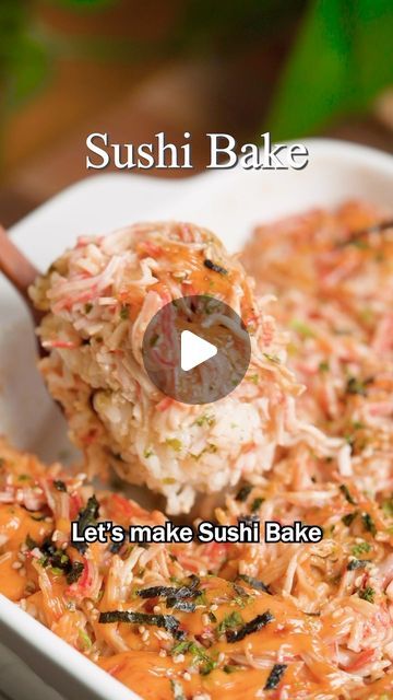 Sushi Rice Bake Recipe, Sushi Bake Recipe Video, Salmon Sushi Bake Video, How To Make Sushi Bake, Low Carb Sushi Bake, Chicken Sushi Bake, Sushi Bake Video, Sushi Bake Recipe Hawaiian, Sushi Bake Crab