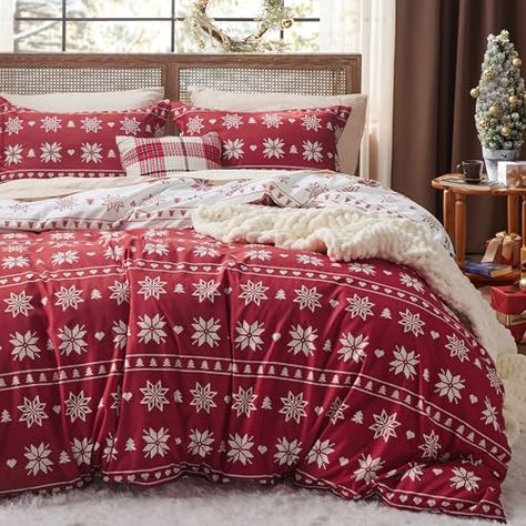 Christmas Snowflakes Pattern, Christmas Duvet Cover, Christmas Duvet, Christmas Bedding Set, Snowflakes Pattern, Christmas Vibe, Christmas Bedding, Christmas Style, Queen Comforter Sets