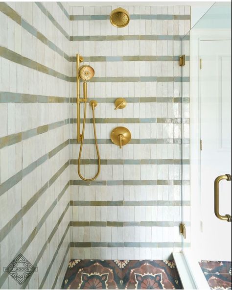 Striped Tile, Subway Tiles Bathroom, Wet Rooms, Horizontal Stripes, Subway Tile, Tile Bathroom, Tile, Stripes, Pattern