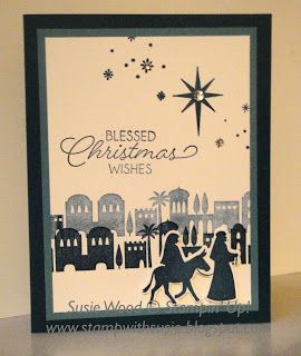 Eclipse Cards, Christmas Card Art, Stampin Up Christmas Cards, Religious Christmas, Diy Christmas Cards, Christmas Stamps, Christmas Cards To Make, Winter Cards, Nativity Scene