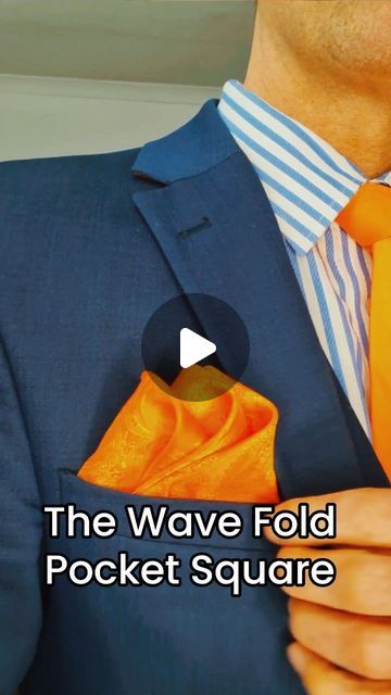 Jonathan Farley on Instagram: "The Wave Pocket Square Fold. How to fold a pocket square. #pocketsquare #pocketsquarefold #howtofoldapocketsquare #pocketsquarefolding #pocketsquaretutorial" Hankerchief For Suit Pocket Squares, Mens Pocket Squares Fold, Tux Pocket Square, How To Fold Hankerchief For Suit, Fold Pocket Square How To, How To Fold Pocket Square Suits, How To Wear A Pocket Square, How To Do A Pocket Square, How To Fold A Pocket Square Tutorials