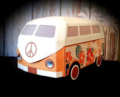 SVG Cuts - Surf Shack Kit. VW Bus Cardboard Vw Bus, Vw T2 Camper, Bus Crafts, Combi Volkswagen, Surf Shack, Combi Vw, Parade Float, Vw Transporter, Vw Van