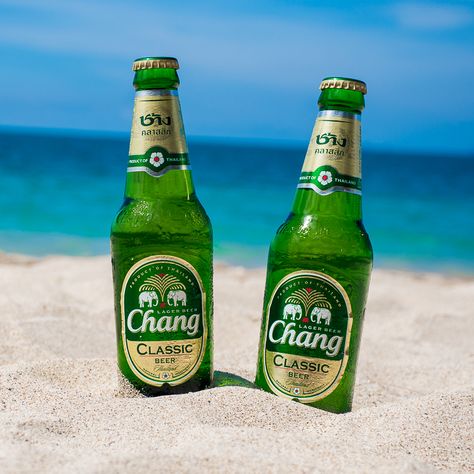 Chang Beer on Paradise Beach in Thailand Chang Beer, Beach In Thailand, Paradise Beaches, Beach Beer, Palawan Island, Thailand Beach, Patong Beach, Chino Hills, Paradise Beach