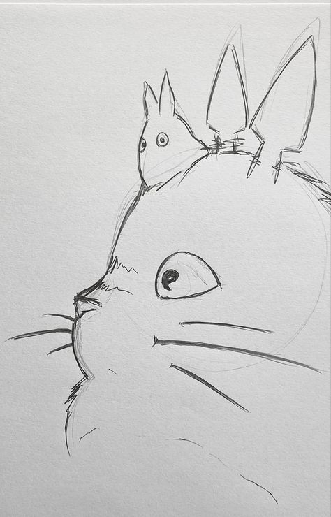 comics pencil sketch cartoon drawing totoro ghibli anime Anime To Draw Sketches, Anime Cute Sketch Ideas, Ghibli Cute Drawing, Random Anime Sketches, Drawing Ideas Studio Ghibli, Anime Sketchbook Art Inspiration, Art Sketches Doodles Anime, Totoro Art Draw, Ghibli Drawing Easy