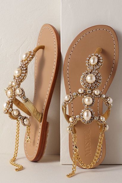 Mystique Gold Pearl Sandal Gold in Shoes & Accessories | BHLDN Mystique Sandals, Boho Bridal Jewelry, Pearl Sandals, Ivory Wedding Shoes, Jeweled Shoes, Spring Inspo, Dressy Sandals, Beautiful Sandals, Bridal Fashion Jewelry