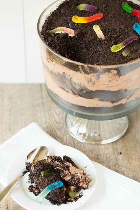 Because it's almost spring and it's time to play with (and eat!) dirt. With a side of gummy worms, of course. Dirt Dessert Recipe, Dirt Dessert, Biscuits Graham, Dirt Cake, Dog Barking, Yummy Sweets, Dessert Drinks, Sweets Treats, Cobbler