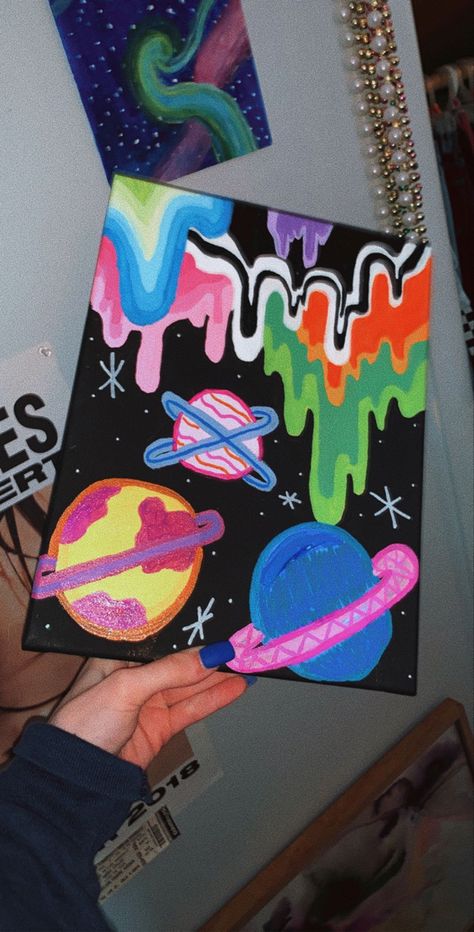 #hippieart #art #paint #easy #beginner #planets Canvas Aesthetic Painting, Aesthetic Painting Ideas On Canvas, Painting Ideas On Canvas Aesthetic, Planet Painting, Aesthetic Painting Ideas, Trippy Drawings, Canvas Aesthetic, Trippy Painting, Expressing Love