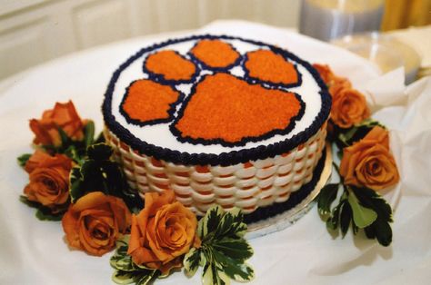 groom's cake - eat 'em up! Clemson Grooms Cake, Cake Icing Tips, Groom Cakes, Grooms Cakes, Icing Tips, Cake Icing, Wedding Pins, Grooms Cake, Cakes And More